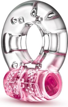 Розовое эрекционное виброкольцо Arouser Vibrating C-Ring