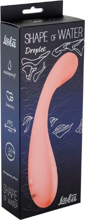 Розовый вибратор Shape of water Droplet - 19,5 см.
