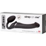 Черный безремневой вибрострапон Silicone Bendable Strap-On - size M