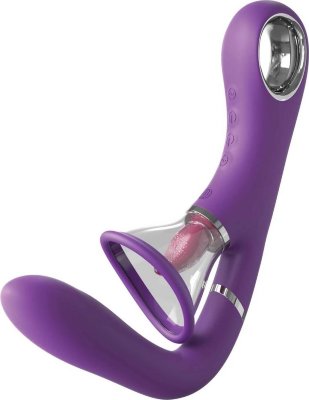 Сиреневый вибростимулятор с помпой и имитатором языка Her Ultimate Pleasure Pro Хотите невероятного орального секса и потрясающей стимуляции зоны G? Получите лучшее из обоих миров с Her Ultimate Pleasure Pro! Эта последняя инновация дает самые все захватывающие, отмеченные наградами действия оригинальной Her Ultimate Pleasure, ПЛЮС все преимущества интенсивной стимуляции зоны G, с которой получаемые оргазмы отправляют женщину в мир экстаза и эйфории! 4 мощных мотора создают электростанцию ​​удовольствия, которая генерирует бесконечный поток удовольствия! Наслаждайтесь пульсирующим, потягивающим всасыванием на клиторе и половых губах, пока подвижный язык чувственно дразнит вульву и клитор. Циклически переключайтесь между различными движениями, вибрациями и всасыванием, чтобы достичь лучшего опыта оральных ласк! Но подождите — это еще не все! В тандеме с языком и всасыванием гибкий вибратор для зоны G обеспечивает мощные внутренние вибрации, посылая волны удовольствия именно туда, куда хотите! Это невероятное 4-в-1 крышесносное приключение, которое вы никогда не захотите заканчивать. Интенсивное всасывание с 2 насадками для удовольствия: настройте свои ощущения с помощью круглой и овальной насадки для различных эрогенных зон. Можно использовать с насадками или без них. 4 мощных мотора предлагают 3 режима всасывания, 7 режимов движения языка. 10 режимов вибрации: выберите свое удовольствие с помощью стимуляции языка, вибрации и всасывания по отдельности или вместе. Силиконовый язык с мягкой насадкой из ТПЭ: персонализируйте свои ощущения с мягкой насадкой из ТПЭ для языка или без нее. Гибкий вибратор для зоны G: побалуйте себя мощными вибрациями, посылая волны удовольствия именно туда, куда хотите. Рабочая длина - 6 см. Страна: Китай. Материал: анодированный пластик, силикон. Батарейки: встроенный аккумулятор.