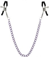 Зажимы для сосков с фиолетовой цепочкой Sweet Caress Nipple Chain