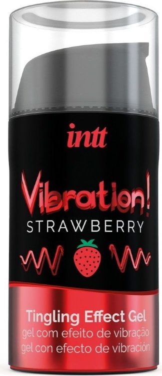 Жидкий интимный гель с эффектом вибрации Vibration! Strawberry - 15 мл.