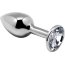 Серебристая анальная втулка с прозрачным кристаллом Mini Metal Butt Plug Size M - 8 см. - Серебристая анальная втулка с прозрачным кристаллом Mini Metal Butt Plug Size M - 8 см.