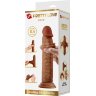 Коричневый фаллоимитатор с подвижной кожей Keon - 21,4 см.