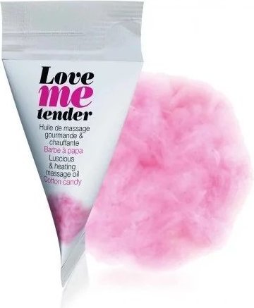 Съедобное согревающее массажное масло Love Me Tender Cotton Candy с ароматом сладкой ваты - 10 мл.