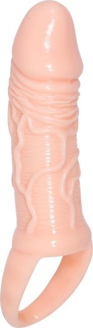 Телесная насадка удлинитель с подхватом мошонки - 15 см.