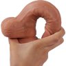 Телесный реалистичный фаллоимитатор REAL с трусиками для страпона - 19,5 см.