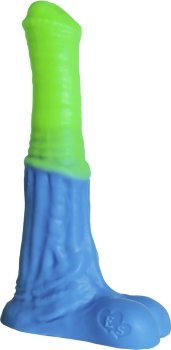 Зелёно-голубой фаллоимитатор Пегас Medium - 24 см.