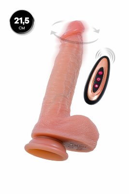 Телесный реалистичный вибратор-ротатор - 21,5 см.  Цена 7 089 руб. Длина: 21.5 см. Диаметр: 3.5 см. Компактный и аккуратный ротатор с диаметром 3,5 см — идеальный выбор для нежных, чувственных экспериментов. Ротация и поступательные движения сочетаются с вибрацией и подогревом, создавая мягкое, но насыщенное удовольствие. Особенности: вибрация, UP&DOWN, ротация, подогрев, пульт ДУ, магнитная зарядка. Страна: Китай. Материал: силикон. Батарейки: встроенный аккумулятор.