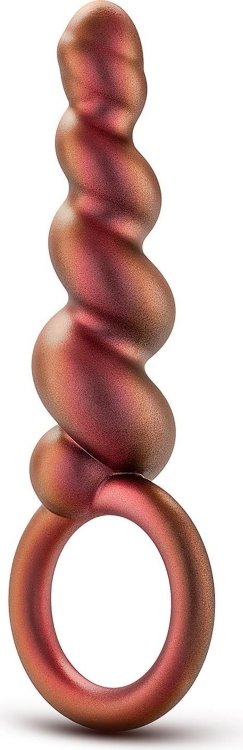 Коричневый анальный стимулятор Spiral Loop Copper Anal Plug - 13,3 см.