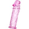Розовая насадка фаллической формы - 12,5 см.