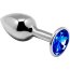 Серебристая анальная втулка с синим кристаллом Mini Metal Butt Plug Size M - 8 см. - Серебристая анальная втулка с синим кристаллом Mini Metal Butt Plug Size M - 8 см.