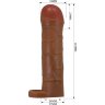 Коричневая насадка-удлинитель на пенис Bunion - 16,5 см.