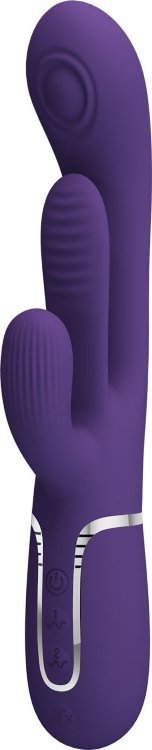 Фиолетовый мультифункциональный вибратор Shania - 22,2 см.