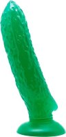 Зеленый стимулятор на присоске в форме огурца Cucumber - 17 см.