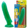 Зеленый стимулятор на присоске в форме огурца Cucumber - 17 см.