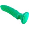 Зеленый стимулятор на присоске в форме огурца Cucumber - 17 см.
