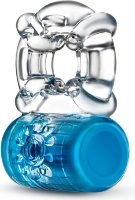 Синее эрекционное виброкольцо Pleaser Rechargeable C-Ring