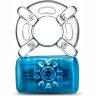 Синее эрекционное виброкольцо Pleaser Rechargeable C-Ring