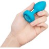 Бирюзовая анальная вибровтулка с кристаллом Vibrating Jewel Plug S/M - 10 см.