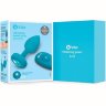 Бирюзовая анальная вибровтулка с кристаллом Vibrating Jewel Plug S/M - 10 см.