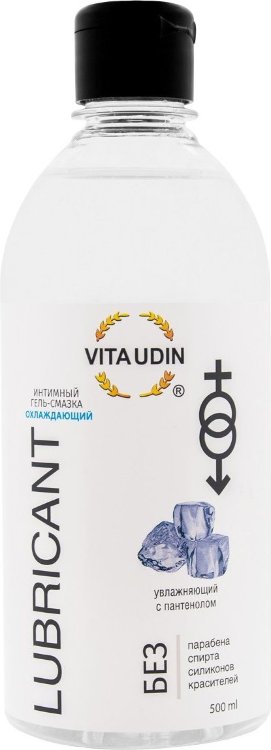 Охлаждающий интимный гель-смазка на водной основе VITA UDIN - 500 мл.