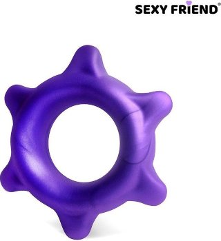 Фиолетовое эрекционное кольцо с шипиками