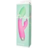Мятно-розовый вибратор для точки G с клиторальным отростком Orchid - 21 см.
