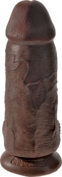 Коричневый фаллоимитатор на присоске Chubby - 22,9 см.
