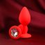 Красная анальная пробка с прозрачным кристаллом - 7,2 см.  Цена 611 руб. - Красная анальная пробка с прозрачным кристаллом - 7,2 см.