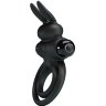 Черное эрекционное кольцо с вибростимуляцией клитора Vibrant Penis Ring III