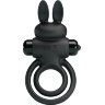 Черное эрекционное кольцо с вибростимуляцией клитора Vibrant Penis Ring III