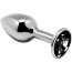 Серебристая анальная втулка с черным кристаллом Mini Metal Butt Plug Size M - 8 см. - Серебристая анальная втулка с черным кристаллом Mini Metal Butt Plug Size M - 8 см.