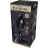 Серебристая анальная втулка с черным кристаллом Mini Metal Butt Plug Size M - 8 см.