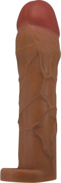 Коричневая насадка на пенис Hani - 18 см.