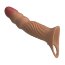 Карамельная удлиняющая насадка на пенис с вибрацией и пультом ДУ  Цена 4 289 руб. - Карамельная удлиняющая насадка на пенис с вибрацией и пультом ДУ