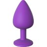 Фиолетовая анальная пробка со стразом Her Little Gem Large Plug - 9,5 см.