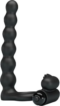 Черная насадка для двойной стимуляции Hercules Penis Sheath III - 15,3 см.