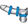 Комплект из трех голубых эрекционных колец 3-Pack Ribbed Rider Cock Ring Set