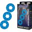 Комплект из трех голубых эрекционных колец 3-Pack Ribbed Rider Cock Ring Set - Комплект из трех голубых эрекционных колец 3-Pack Ribbed Rider Cock Ring Set
