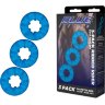 Комплект из трех голубых эрекционных колец 3-Pack Ribbed Rider Cock Ring Set