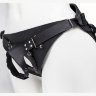Телесный реалистичный фаллоимитатор на черных трусиках Real Big Strap-On - 34,5 см.