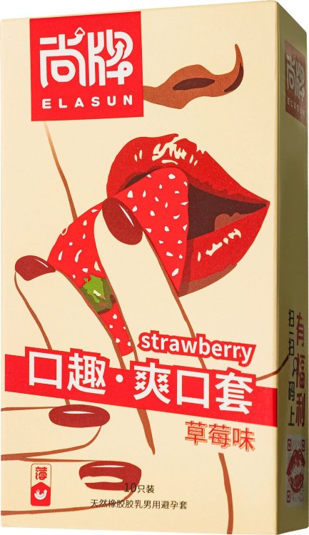 Презервативы Elasun Strawberry с аромато клубники - 10 шт.