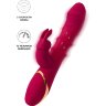 Бордовый вибратор-кролик с двигающимися кольцами Tenty - 23,5 см.