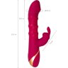 Бордовый вибратор-кролик с двигающимися кольцами Tenty - 23,5 см.