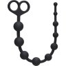 Чёрная анальная цепочка Orgasm Beads - 33,5 см.