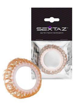 Эрекционное кольцо с бежевыми «ресничками»