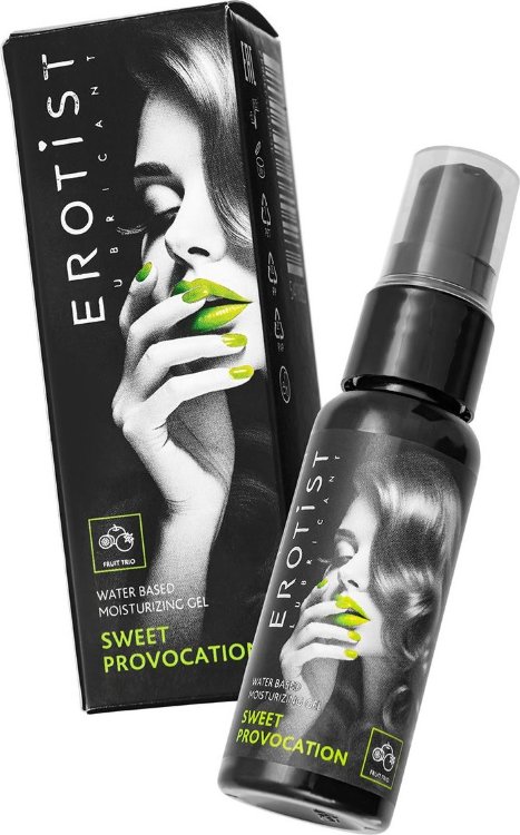 Съедобный гель Erotist Sweet Provocation Fruit Trio со вкусом киви, граната и яблока - 30 мл.