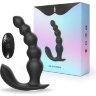 Черная анальная виброёлочка Anal Bead Vibrator с пультом ДУ