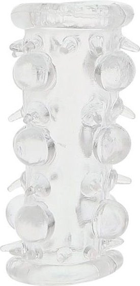 Прозрачная насадка на пенис с шипами и бугорками JELLY JOY LUST CLUSTER CLEAR